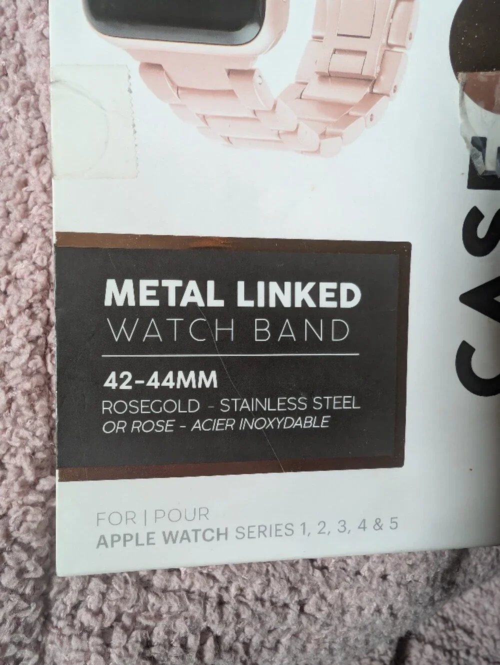Metal Linked Watch Band - Rose Gold Tone